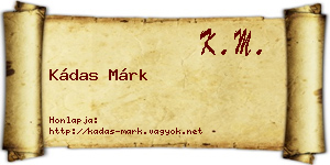 Kádas Márk névjegykártya
